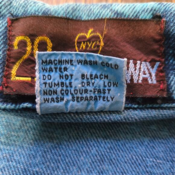 29 Nyc Broadway Size Small Womens 90's Turquoise Acid Wash Denim Jean Jacket - Picture 4 of 14